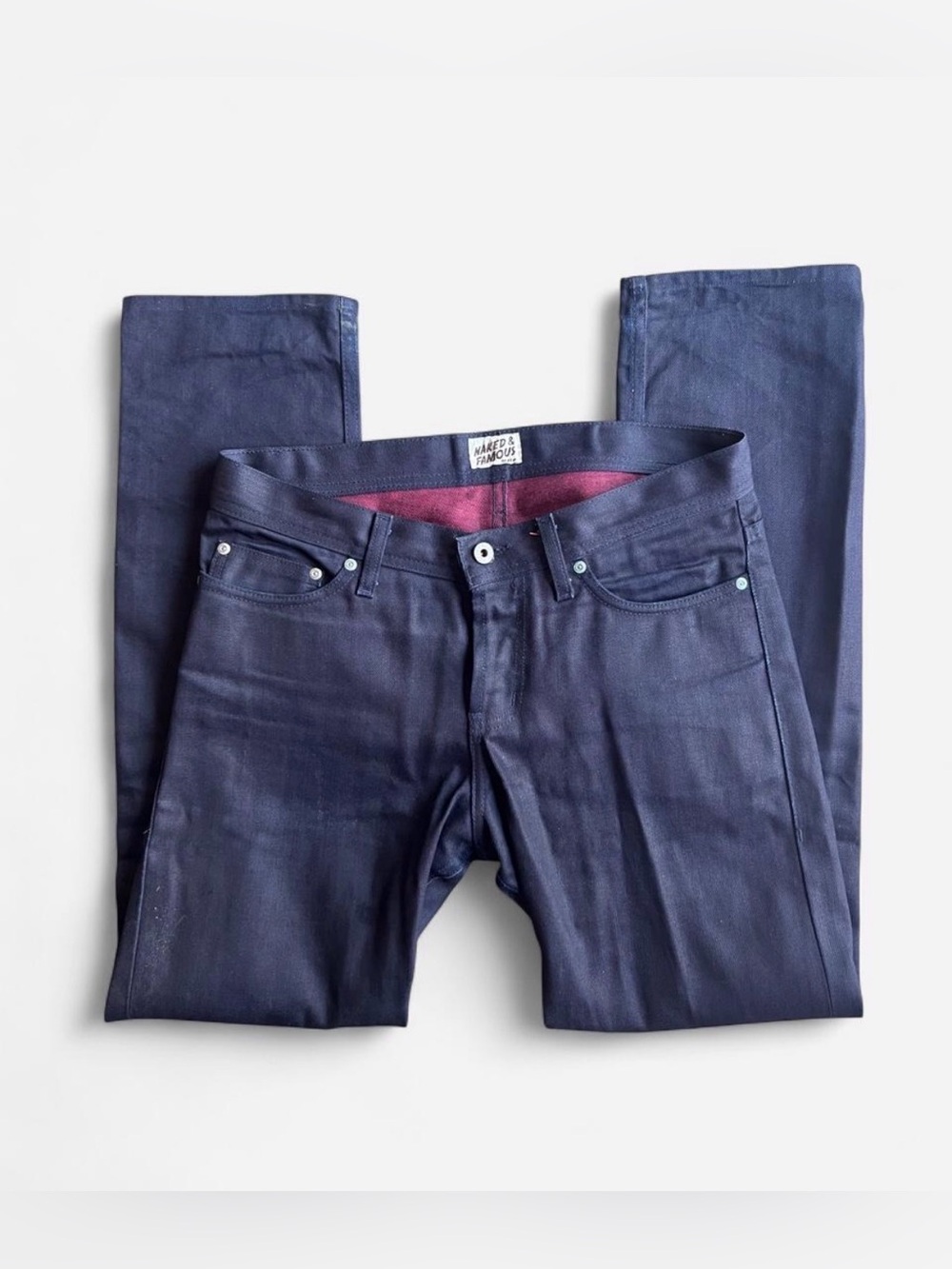 Naked & Famous Japanese Selvedge Jeans Weird Guy fit in Red Weft 31x30